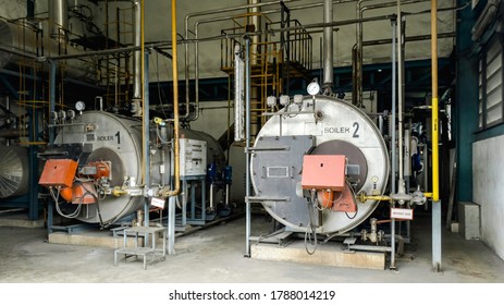 Gas Boiler Room For Steam Production Of Manufacturing Factory