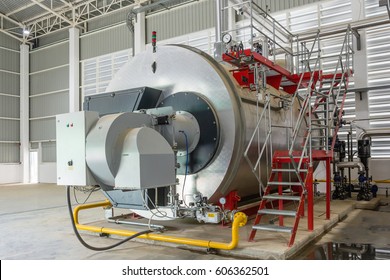 Gas boilers in gas boiler room for steam production