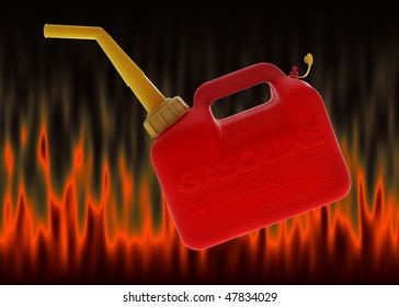 Gas Can And Flames