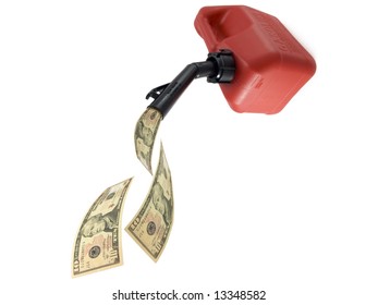 Gas Can Pouring Money