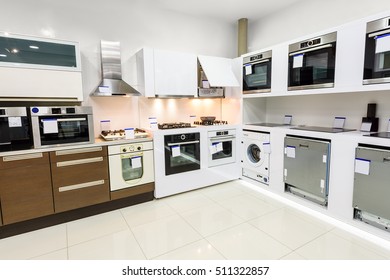 Gas And Electric Ovens, Stoves And Other Appliance Or Equipment In The Retail Store Showroom