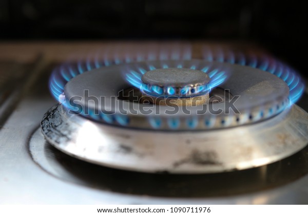 Gas Fire Cooking Kitchen Fireplace House Stock Photo Edit Now