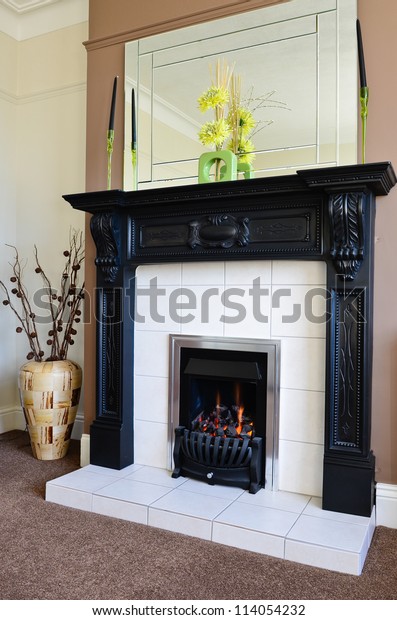 Gas Fireplace Surround Stock Photo Edit Now 114054232