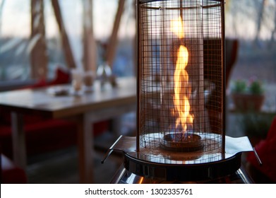 Gas Flame Heater Typically Used On Outdoor Patios And Restaurants.