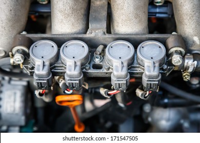 Gas Injector Installed In Gasoline Engine