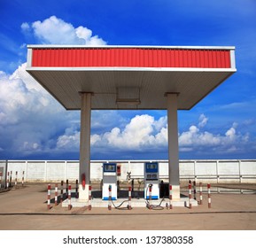 Gas Lpg( Liquid Petroleum Gas) Station With Beautiful Blue Sky Background