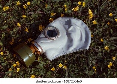 Gas Mask To Protect The Lungs And Face From Smoke And Radiation. Exclusion Zone. Accident At A Nuclear Power Plant. Disaster Resumption. The Accident At The Fukushima Power Plant. 