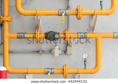 Gas pipe on the wall

