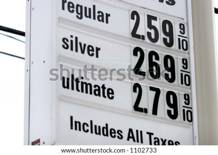 Gas price sign.