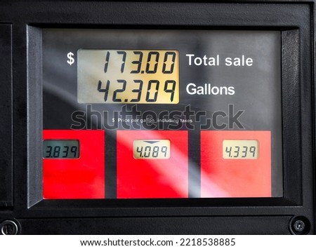 Gas Prices on a Gas Pump Screen at a gas station