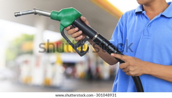 Gas pump for\
refueling car on gas\
station