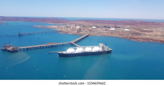 Gas ship being filled up, Pilbara Western Australia