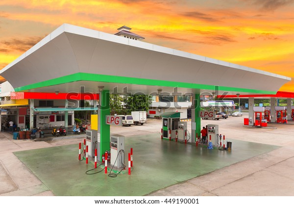 Gas station and Petrol\
station.