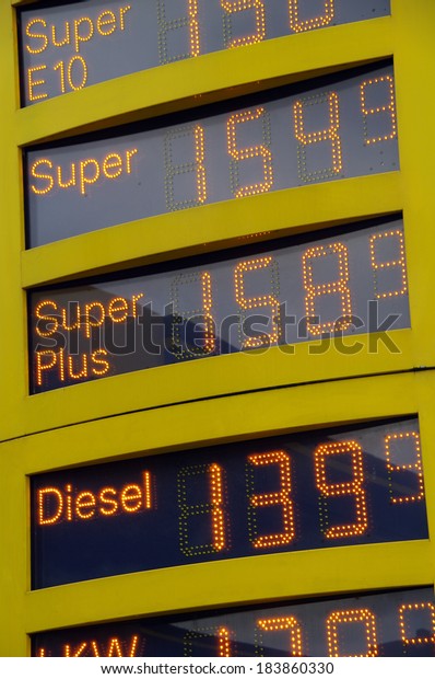 Gas station price\
sign