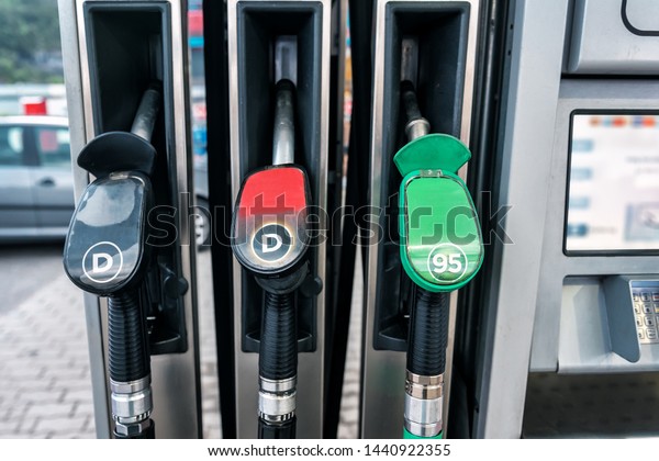 classіc gas station with\
three pistols