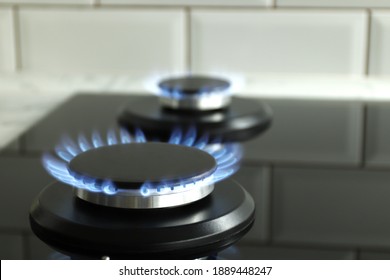 Gas Stove With Blue Flame