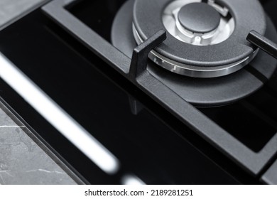 Gas Stove Burner Close Up. Modern Gas Stove