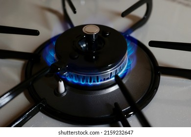 A Gas Stove Installed In The Kitchen Of An Average Home.