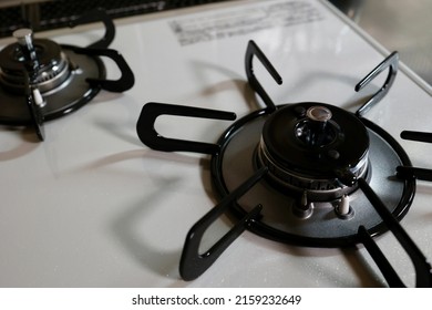 A Gas Stove Installed In The Kitchen Of An Average Home.