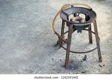 Gas Stove On Steel Platform