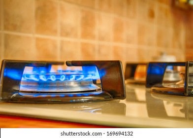 Gas Torch On The Kitchen. Closeup. Hdr Image.