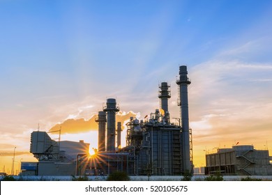 Gas Turbine Electrical Power Plant With Twilight.

