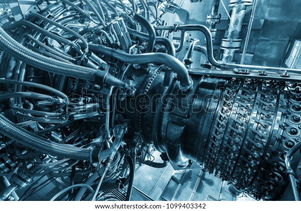 Gas turbine engine of feed\
gas compressor located inside pressurized enclosure, The gas\
turbine engine used in offshore oil and gas central processing\
platform.