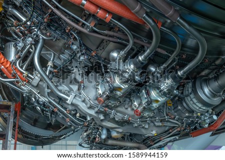 Similar – Truck Engine Motor Components In Car Service Inspection