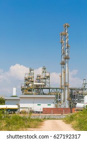 Gas Turbine Power Plant With Blue Sky