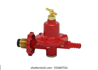 Gas Valve Pressure Regulator On White Background