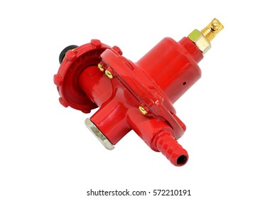 Gas Valve Pressure Regulator On White Background