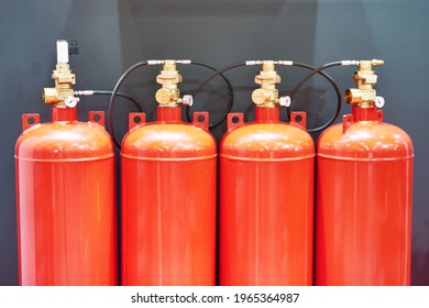Gaseous fire suppression modules storage containers - Shutterstock ID 1965364987