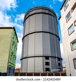 Gaskessel, Gasometer in Wuppertal. Revitalisiertes Ausstellungsh
