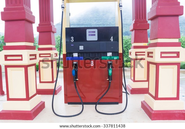 gasoline station fuel\
pump