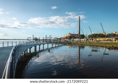 Gasometro Power Plant (Usina do Gasometro) and Moacyr Scliar Park and - New Guaiba Revitalized Waterfront (Orla do Guaiba) - Porto Alegre, Rio Grande do Sul, Brazil