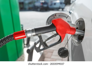 Gassing Up A Car, Modern Gas Station,Fuel And Power Generation