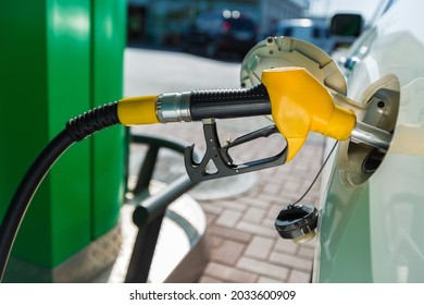 Gassing Up A Car, Modern Gas Station,Fuel And Power Generation