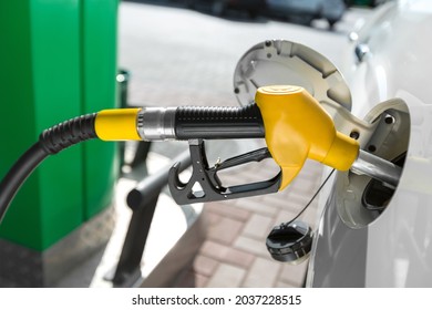 Gassing Up A Car, Modern Gas Station,Fuel And Power Generation