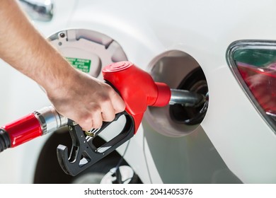 Gassing Up A Car, Modern Gas Station,Fuel And Power Generation