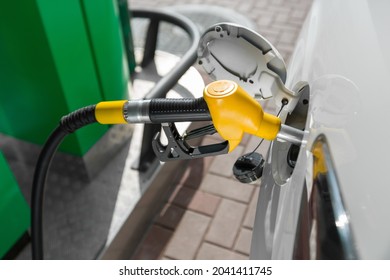 Gassing Up A Car, Modern Gas Station,Fuel And Power Generation