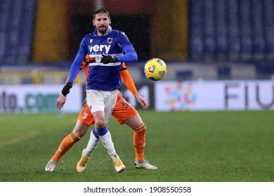 Gaston Ramirez Of Uc Sampdoria  During The Serie A Match Between Uc Sampdoria And Juventus Fc At Stadio Luigi Ferraris On January 30, 2021 In Genoa, Italy.