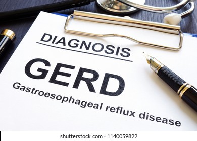 Gastroesophageal Reflux Disease GERD On A Clinic Desk.