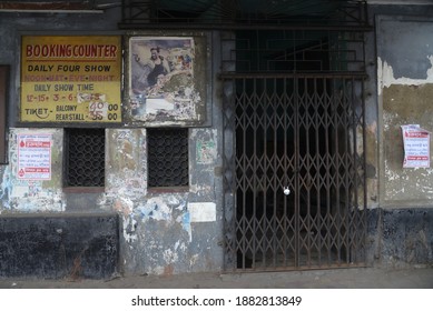 Gate And Booking Counter Of A Close Cinema Hall On December 11,2020 In Calcutta, India. 