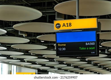 Gate Closed Airport Flight Gate Information Board