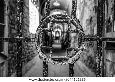 Gate and corridor of the hospital tract in the Eastern State Penitentiary, Philadelphia