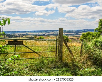 A Gate Leading To A Wild Grassland, Part Of The Whiteleaf Nature Reserve In The Chiltern Hills, Of Southern England, UK