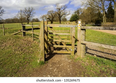 A gate on a footpath.
