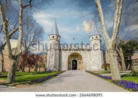 The gate of Salutation view in Topkapi Palace. Topkapi Palace is popular tourist attraction in the Turkey.