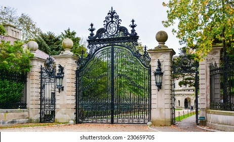 Gate To 'The Breakers', A Vanderbilt Mansion, A National Historic Landmark - Newport, Rhode Island