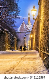 Gate Tower In Tallinn In Winter